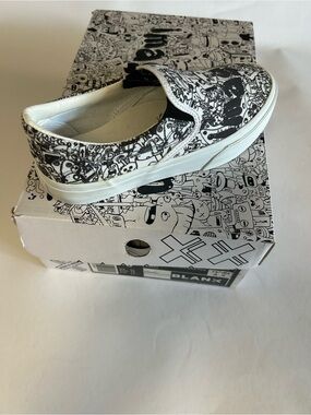 Blank NYC Black & White Doodle Slip-On Kids Sneakers